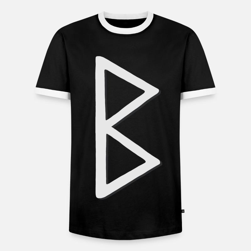 Futhark Runic Alphabet Berkana - Men's Ringer Shirt - black/white