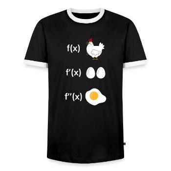 Derivation function chicken math - Men's Ringer Shirt - black/white - Front - AI Model Female 172 light (172cm) & AI Model Male 178 light (178cm)