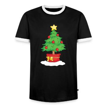 Christmas Tree - T-shirt contrasté Homme - noir/blanc - Devant - AI Model Female 172 light (172cm) & AI Model Male 178 light (178cm)