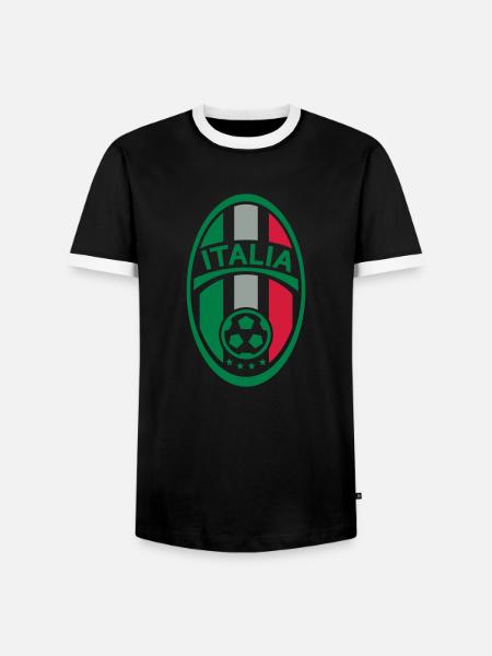 Football Badge (Italy) - Men's Ringer Shirt - black/white