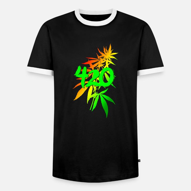 420 cannabis - Men's Ringer Shirt - black/white