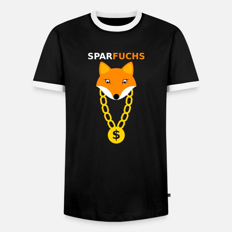 Sparfuchs - Männer Kontrast-T-Shirt - Schwarz/Weiß