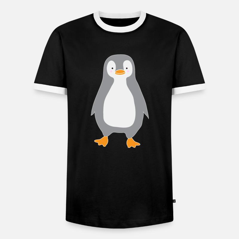 PINGU - Men's Ringer Shirt - black/white