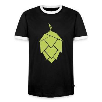 Houblon simple - T-shirt contrasté Homme - noir/blanc - Devant - AI Model Female 172 light (172cm) & AI Model Male 178 light (178cm)