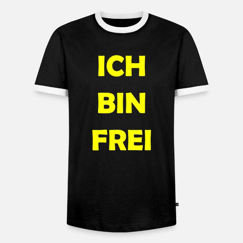 ich bin frei - Männer Kontrast-T-Shirt - Schwarz/Weiß