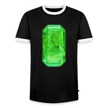 Cristal d’émeraude - T-shirt contrasté Homme - noir/blanc - Devant - AI Model Female 172 light (172cm) & AI Model Male 178 light (178cm)