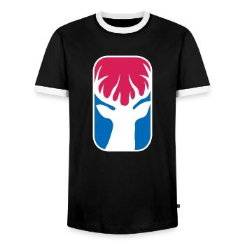 Jäger Lustig Rehbock Hirsch Trophäe Jagd Geschenk - Männer Kontrast-T-Shirt - Schwarz/Weiß - Vorne - AI Model Female 172 light (172cm) & AI Model Male 178 light (178cm)
