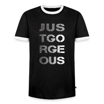 just gorgeous - Men's Ringer Shirt - black/white - Front - AI Model Female 172 light (172cm) & AI Model Male 178 light (178cm)