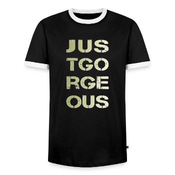 just gorgeous - Men's Ringer Shirt - black/white - Front - AI Model Female 172 light (172cm) & AI Model Male 178 light (178cm)