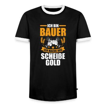 Landwirtschaft Landwirt Traktor Bauernhof Bauer - Männer Kontrast-T-Shirt - Schwarz/Weiß - Vorne - AI Model Female 172 light (172cm) & AI Model Male 178 light (178cm)