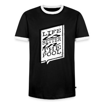 Natation Vélo Course Tshirts Drôle Citation Génial - T-shirt contrasté Homme - noir/blanc - Devant - AI Model Female 172 light (172cm) & AI Model Male 178 light (178cm)