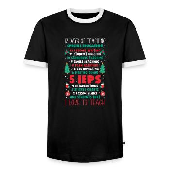 Days Of Teaching Special Education I Love To Teach - Men's Ringer Shirt - black/white - Front - AI Model Female 172 light (172cm) & AI Model Male 178 light (178cm)