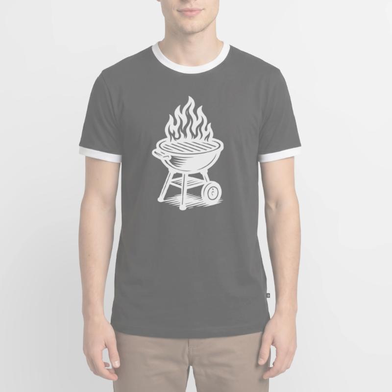 Grill Fire Grilling Men's Ringer Shirt