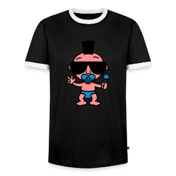 Punk de bébé - T-shirt contrasté Homme - noir/blanc - Devant - AI Model Female 172 light (172cm) & AI Model Male 178 light (178cm)