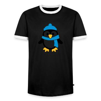 Manchot - T-shirt contrasté Homme - noir/blanc - Devant - AI Model Female 172 light (172cm) & AI Model Male 178 light (178cm)