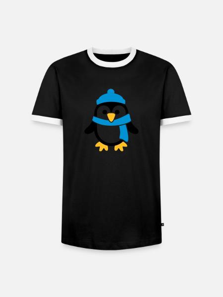 Manchot - T-shirt contrasté Homme - noir/blanc