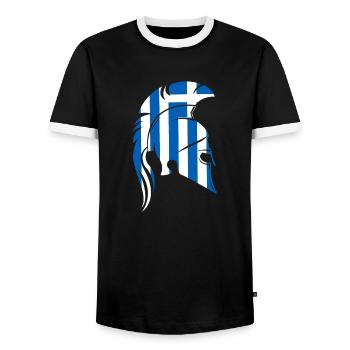 Sparta Griechenland - Männer Kontrast-T-Shirt - Schwarz/Weiß - Vorne - AI Model Female 172 light (172cm) & AI Model Male 178 light (178cm)