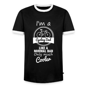 Cycling Dad - bike father dad - Men's Ringer Shirt - black/white - Front - AI Model Female 172 light (172cm) & AI Model Male 178 light (178cm)