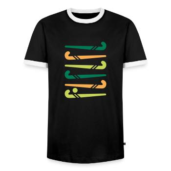 Hockey sticks colorful - Men's Ringer Shirt - black/white - Front - AI Model Female 172 light (172cm) & AI Model Male 178 light (178cm)