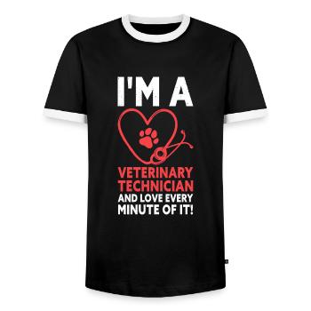 I'm A Veterinary Technician Vet Tech - Männer Kontrast-T-Shirt - Schwarz/Weiß - Vorne - AI Model Female 172 light (172cm) & AI Model Male 178 light (178cm)