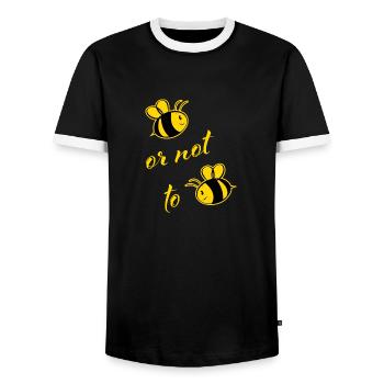 Bee ore not to Bee - Männer Kontrast-T-Shirt - Schwarz/Weiß - Vorne - AI Model Female 172 light (172cm) & AI Model Male 178 light (178cm)