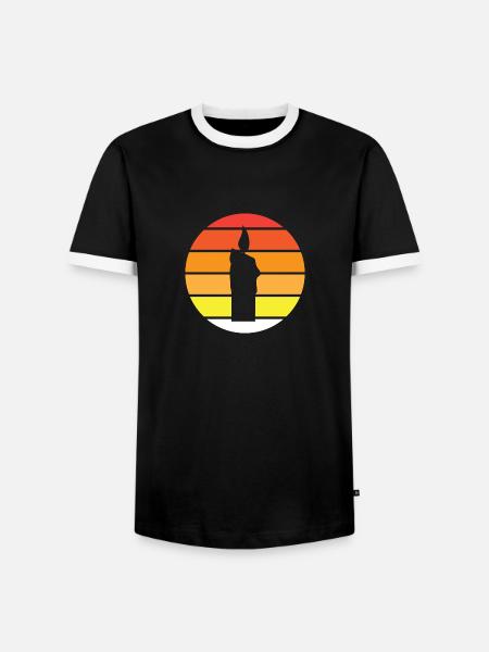 Candle - Circle, Sunset - Men's Ringer Shirt - black/white