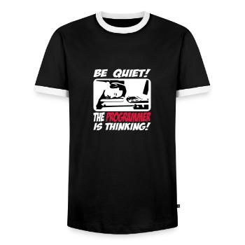 theprogrammer_3c - T-shirt contrasté Homme - noir/blanc - Devant - AI Model Female 172 light (172cm) & AI Model Male 178 light (178cm)