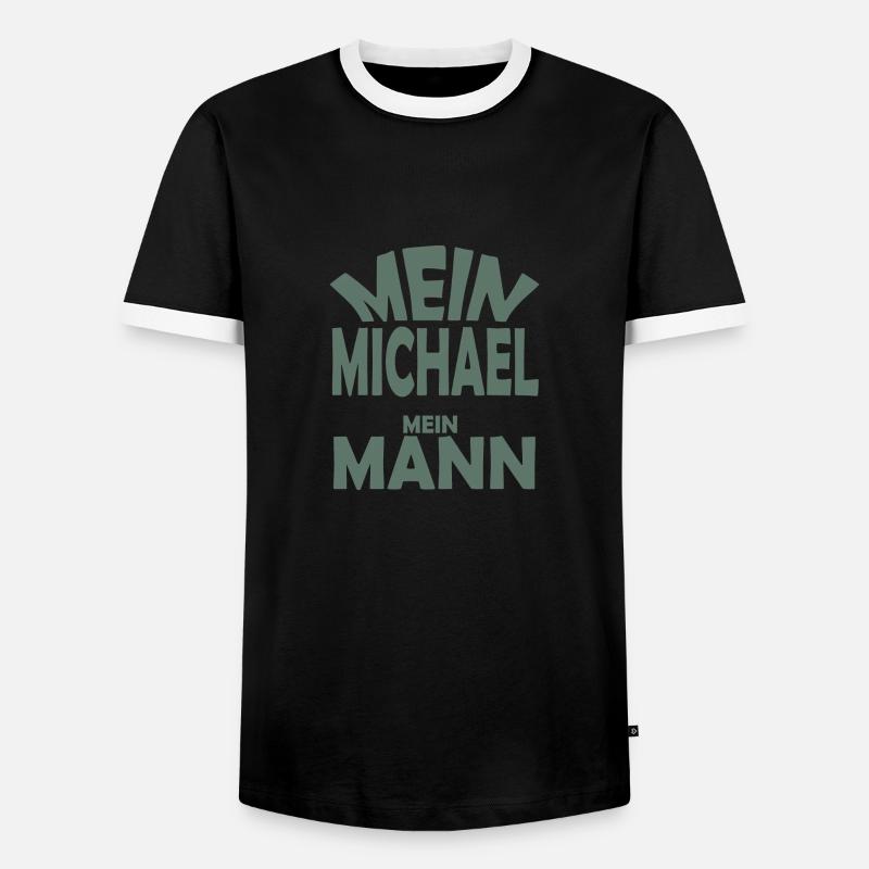 Michael - Männer Kontrast-T-Shirt - Schwarz/Weiß