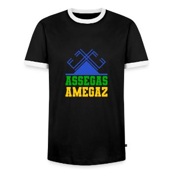 Assegas amegaz - Männer Kontrast-T-Shirt - Schwarz/Weiß - Vorne - AI Model Female 172 light (172cm) & AI Model Male 178 light (178cm)