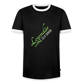2006 - Männer Kontrast-T-Shirt - Schwarz/Weiß - Vorne - AI Model Female 172 light (172cm) & AI Model Male 178 light (178cm)