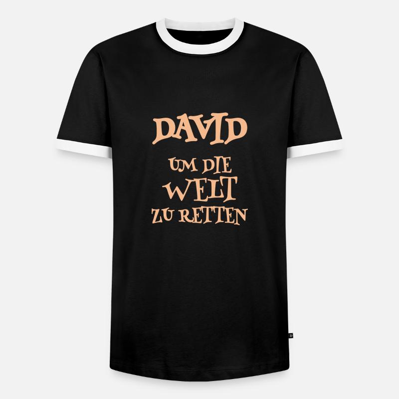 Helper David - Men's Ringer Shirt - black/white