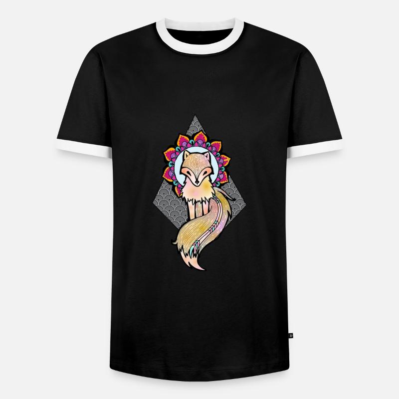 Fox - Men's Ringer Shirt - black/white