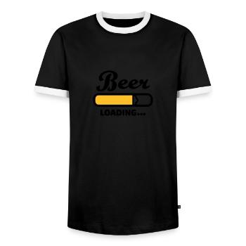 Beer Loading - T-shirt contrasté Homme - noir/blanc - Devant - AI Model Female 172 light (172cm) & AI Model Male 178 light (178cm)