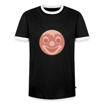 Gesichtswurst - Männer Kontrast-T-Shirt - Schwarz/Weiß - Vorne - AI Model Female 172 light (172cm) & AI Model Male 178 light (178cm)