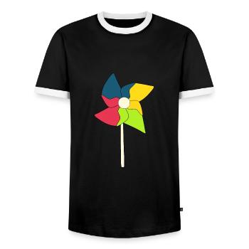 Éoliennes - T-shirt contrasté Homme - noir/blanc - Devant - AI Model Female 172 light (172cm) & AI Model Male 178 light (178cm)