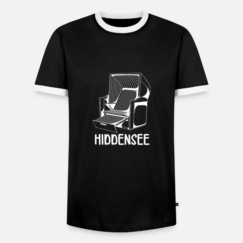 HIDDENSEE STRANDKORB - Männer Kontrast-T-Shirt - Schwarz/Weiß