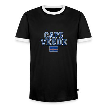 Kap Verde - Männer Kontrast-T-Shirt - Schwarz/Weiß - Vorne - AI Model Female 172 light (172cm) & AI Model Male 178 light (178cm)