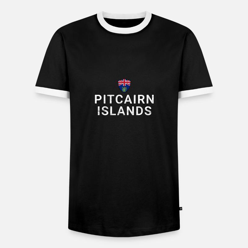 Pitcairninseln - Männer Kontrast-T-Shirt - Schwarz/Weiß