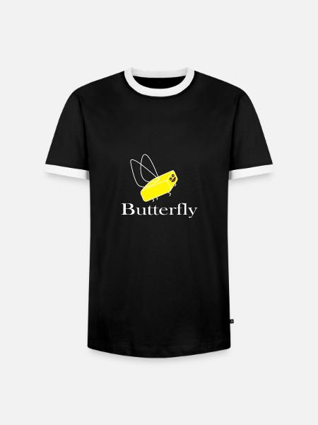 Butterfly - Männer Kontrast-T-Shirt - Schwarz/Weiß
