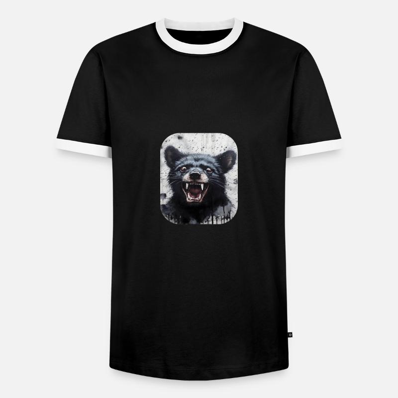 Laughing Tasmanian Devil - Men's Ringer Shirt - black/white