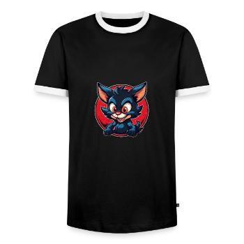 Super mignon tasmanian Devil style rétro - T-shirt contrasté Homme - noir/blanc - Devant - AI Model Female 172 light (172cm) & AI Model Male 178 light (178cm)