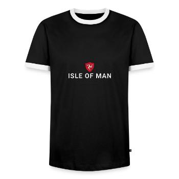 Isle Of Man - Men's Ringer Shirt - black/white - Front - AI Model Female 172 light (172cm) & AI Model Male 178 light (178cm)