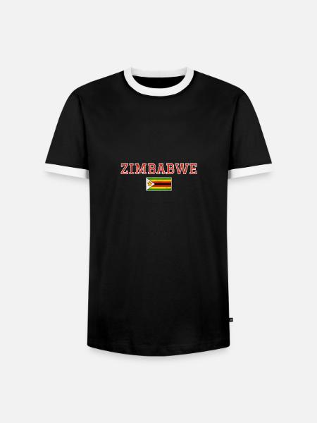 Simbabwe - Männer Kontrast-T-Shirt - Schwarz/Weiß