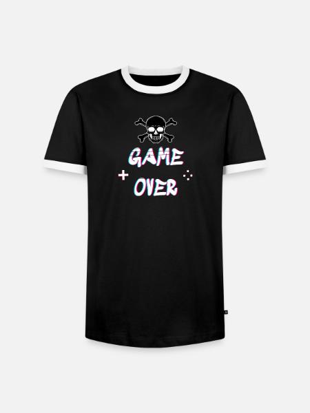 Game over T Shirt - Männer Kontrast-T-Shirt - Schwarz/Weiß