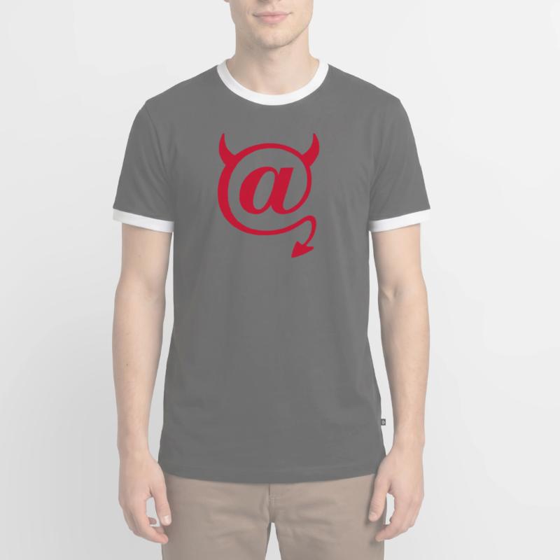 Devil @ Devil Nerd Programmeur de symboles IT T-shirt contrasté Homme