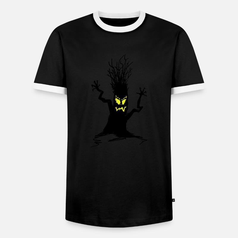 halloween-tree - Männer Kontrast-T-Shirt - Schwarz/Weiß