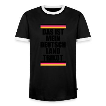 Das ist mein Deutschland Trikot Germany Trikot - Männer Kontrast-T-Shirt - Schwarz/Weiß - Vorne - AI Model Female 172 light (172cm) & AI Model Male 178 light (178cm)