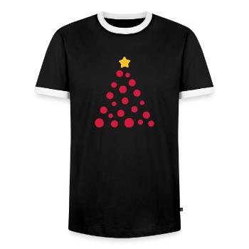 Christmas tree - Men's Ringer Shirt - black/white - Front - AI Model Female 172 light (172cm) & AI Model Male 178 light (178cm)