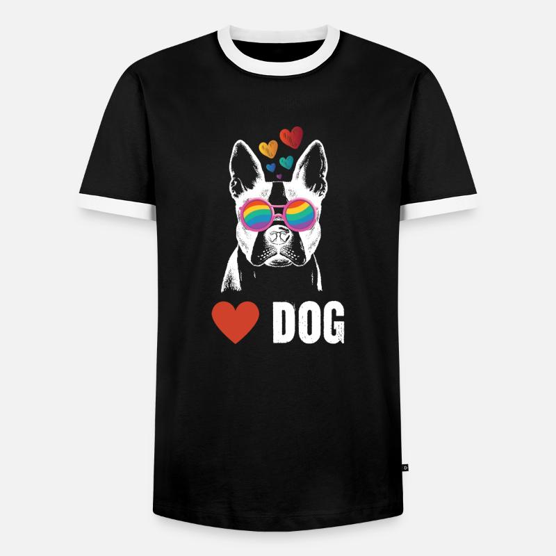 Liebeshund - Männer Kontrast-T-Shirt - Schwarz/Weiß