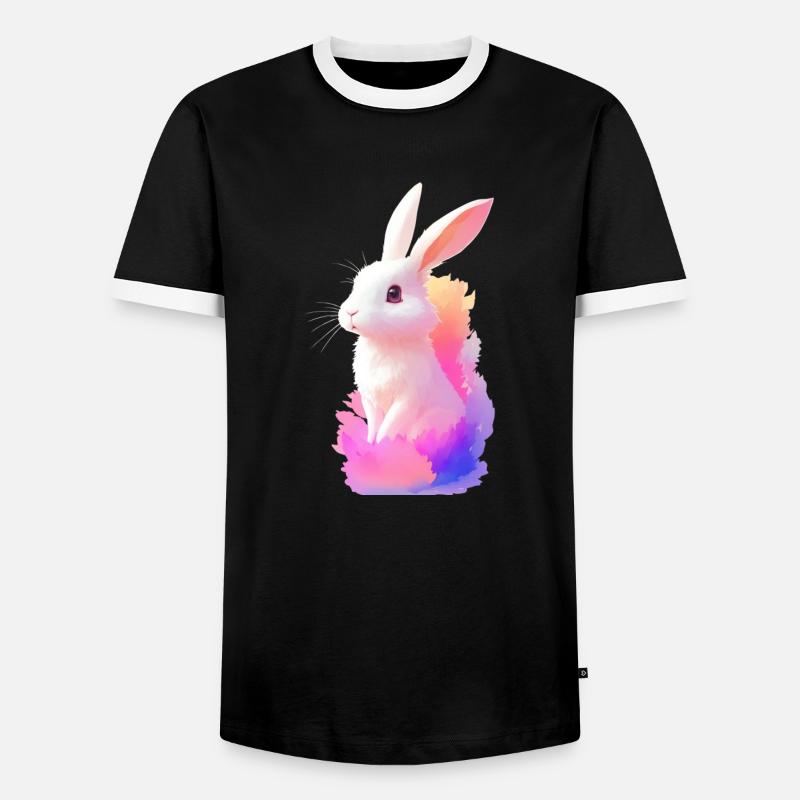 Hase - Männer Kontrast-T-Shirt - Schwarz/Weiß